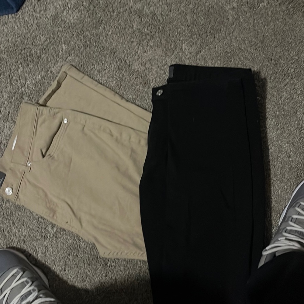 H&M jeans black pair and khaki pair come together